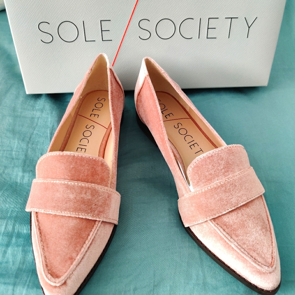 Sole Society Edie Blush Rose Pointy Loafers